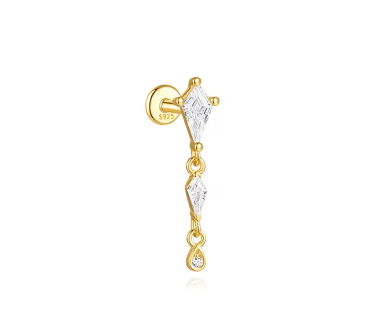 Hanging Flatbacks in 925 Sterling Silver - view 7