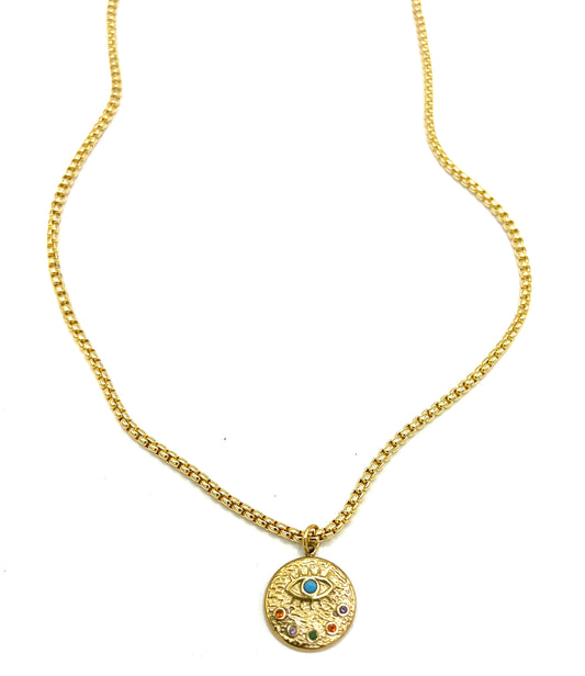 MULTI COLOR LUCKY EYE NECKLACE
