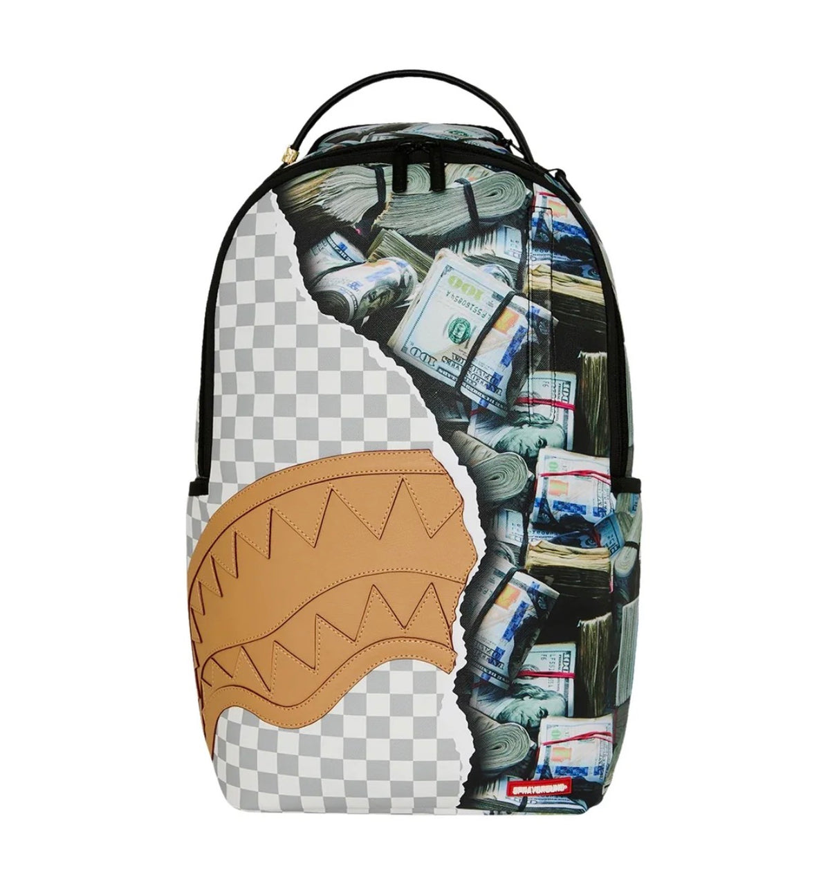 Sprayground Cream Check Full of Cash Backpack in Faux Leather