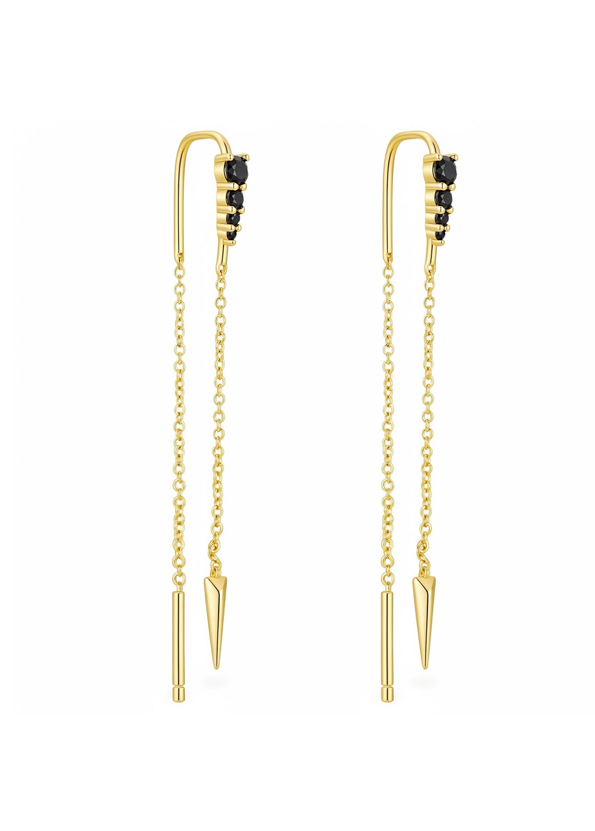Midnight Cascade Chain Drop Earrings