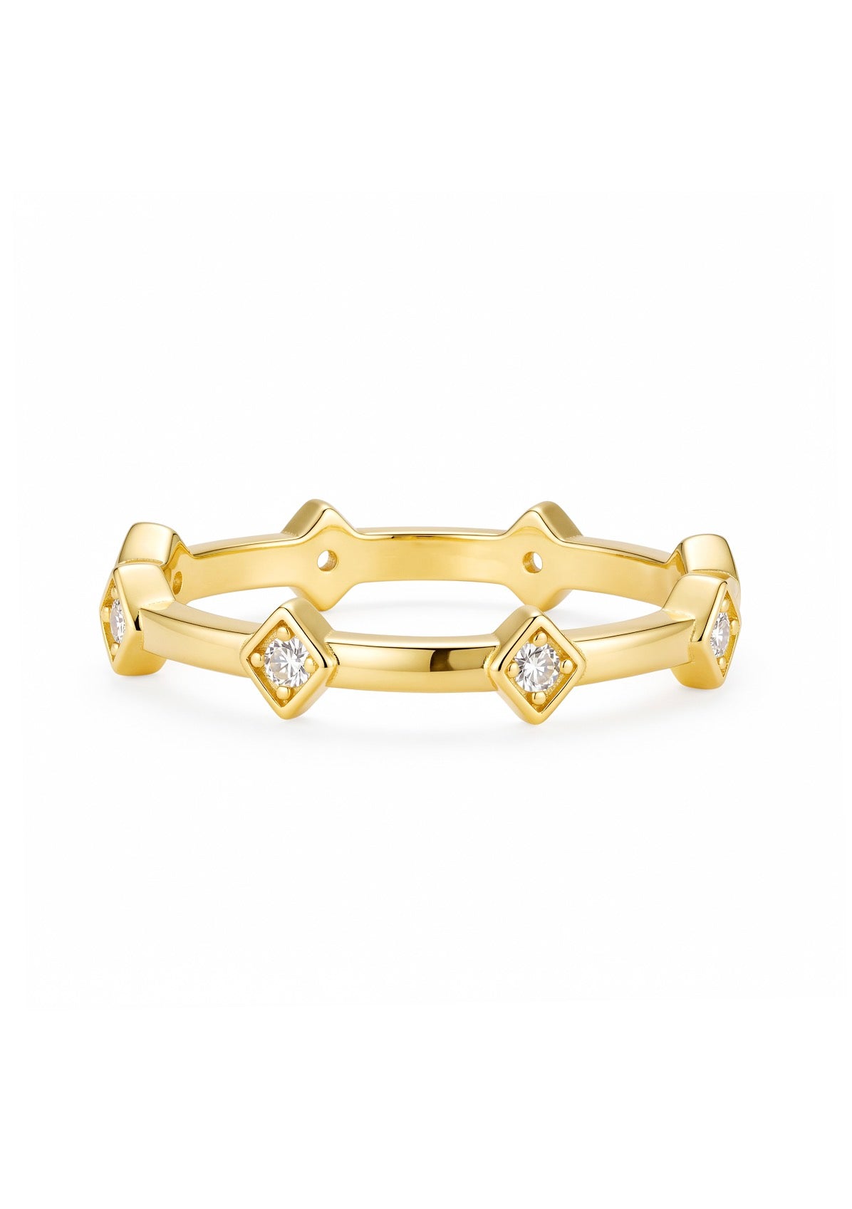 Bamboo CZ Band Ring