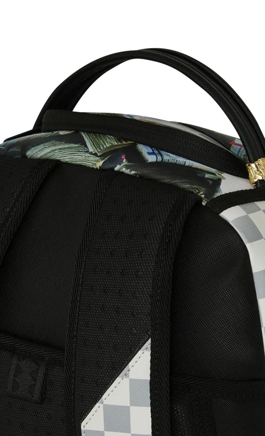 Sprayground Cream Check Full of Cash Backpack in Faux Leather - view 7