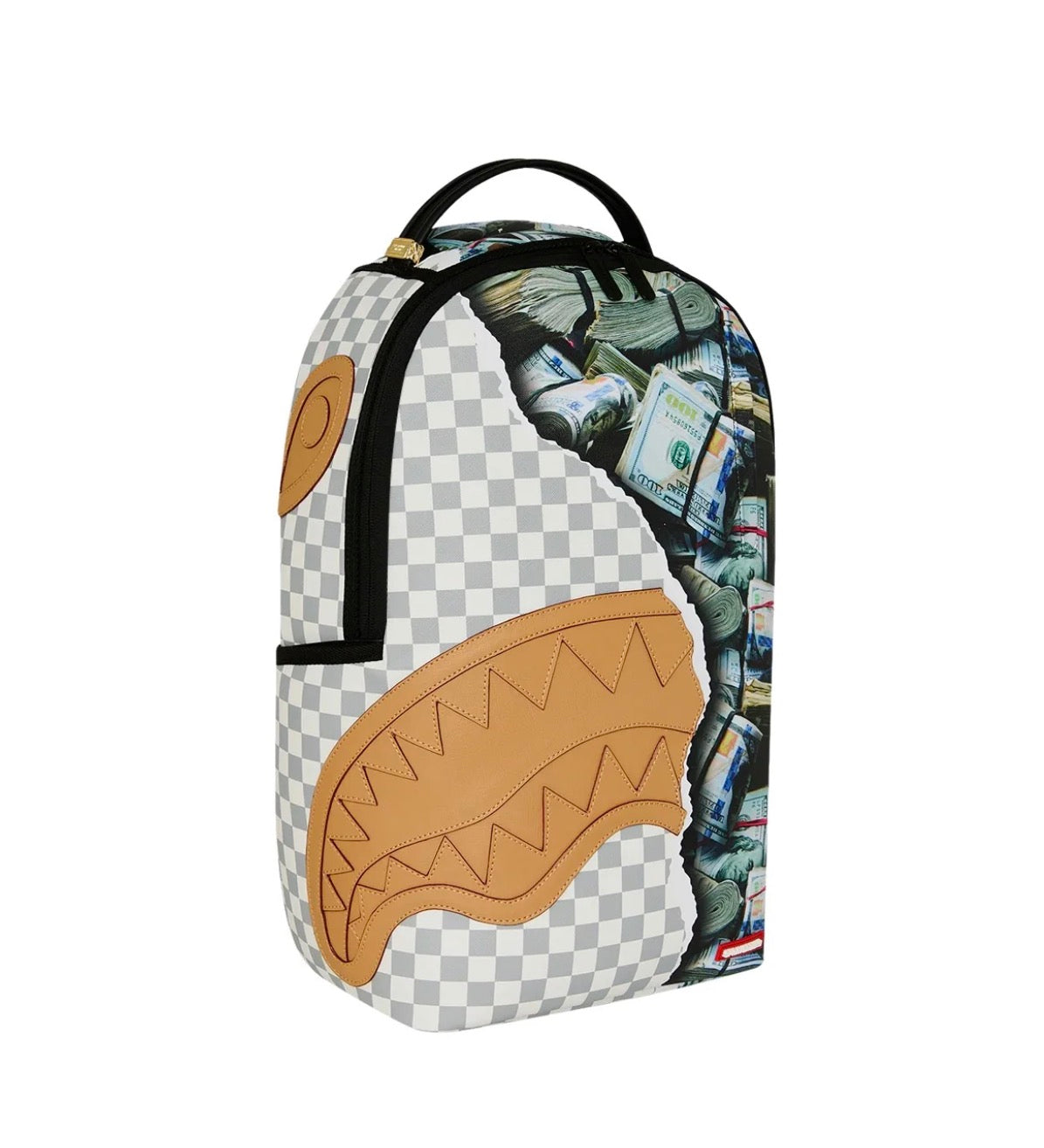 Sprayground Cream Check Full of Cash Backpack in Faux Leather - view 2