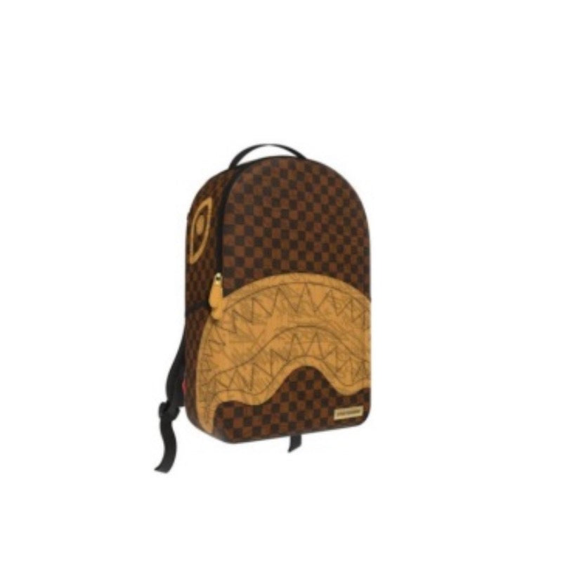 EMBOSSED CHECK BROWN BACKPACK