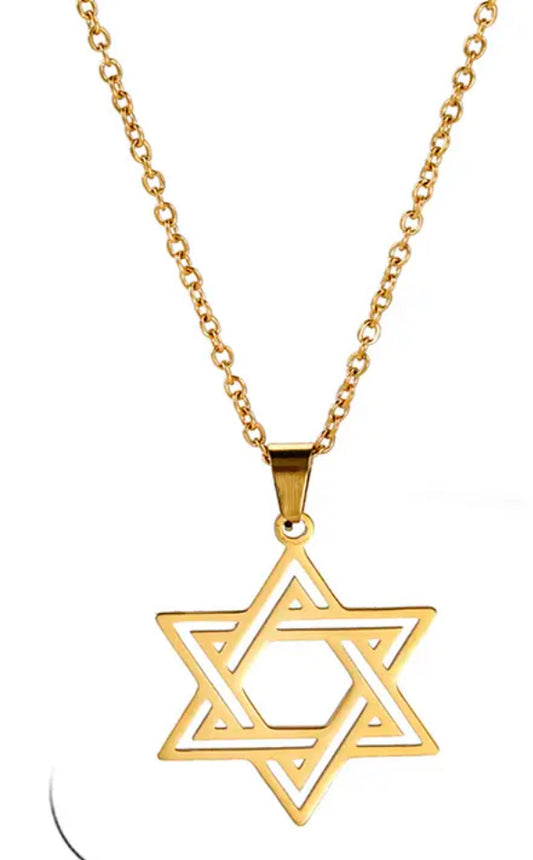 DOUBLE JEWISH STAR NECKLACE