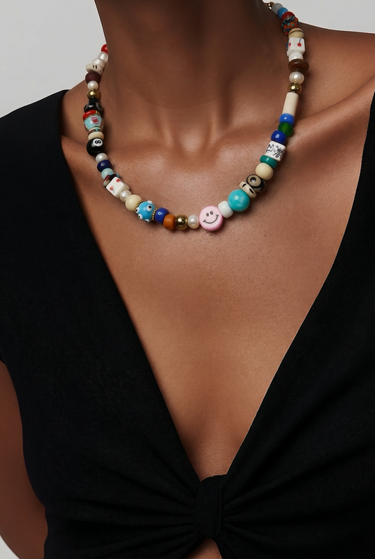 SMILE BEADED NECKLACE