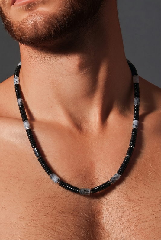 LONG BEADED NECKLACE