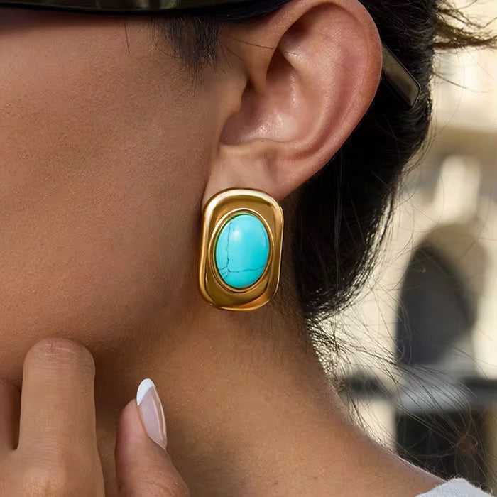 CHUNKY TURQUOISE EARRINGS