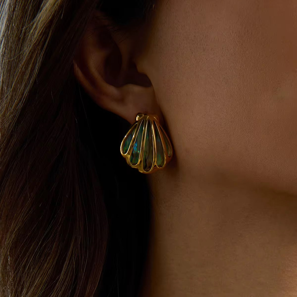 MULTI COLOR SHELL EARRINGS