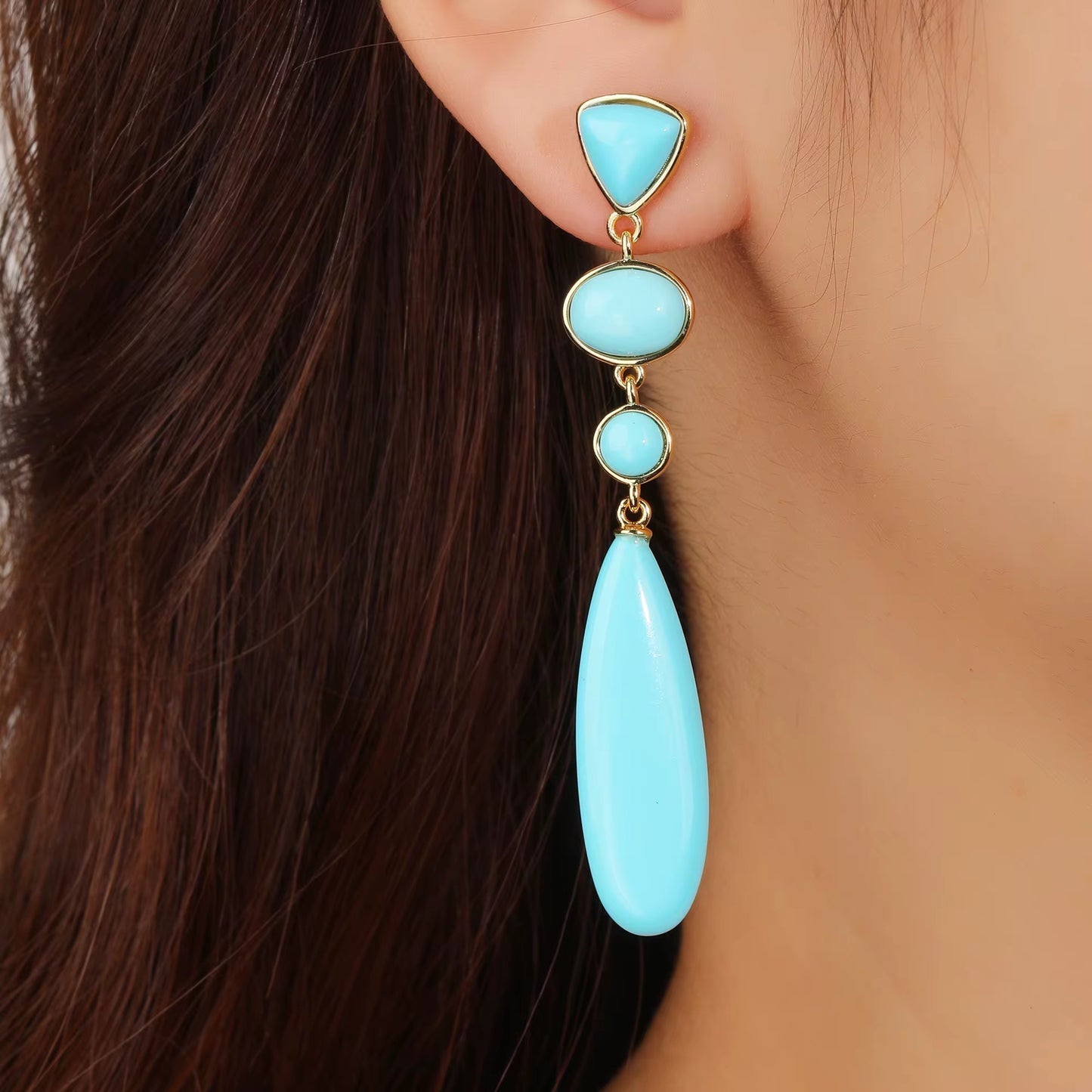TURQUOISE LONG EARRINGS