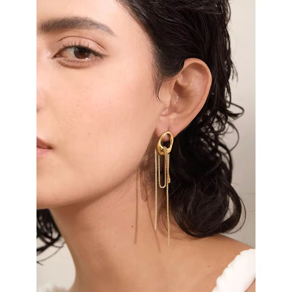 GEOMETRIC CHAIN EARRINGS