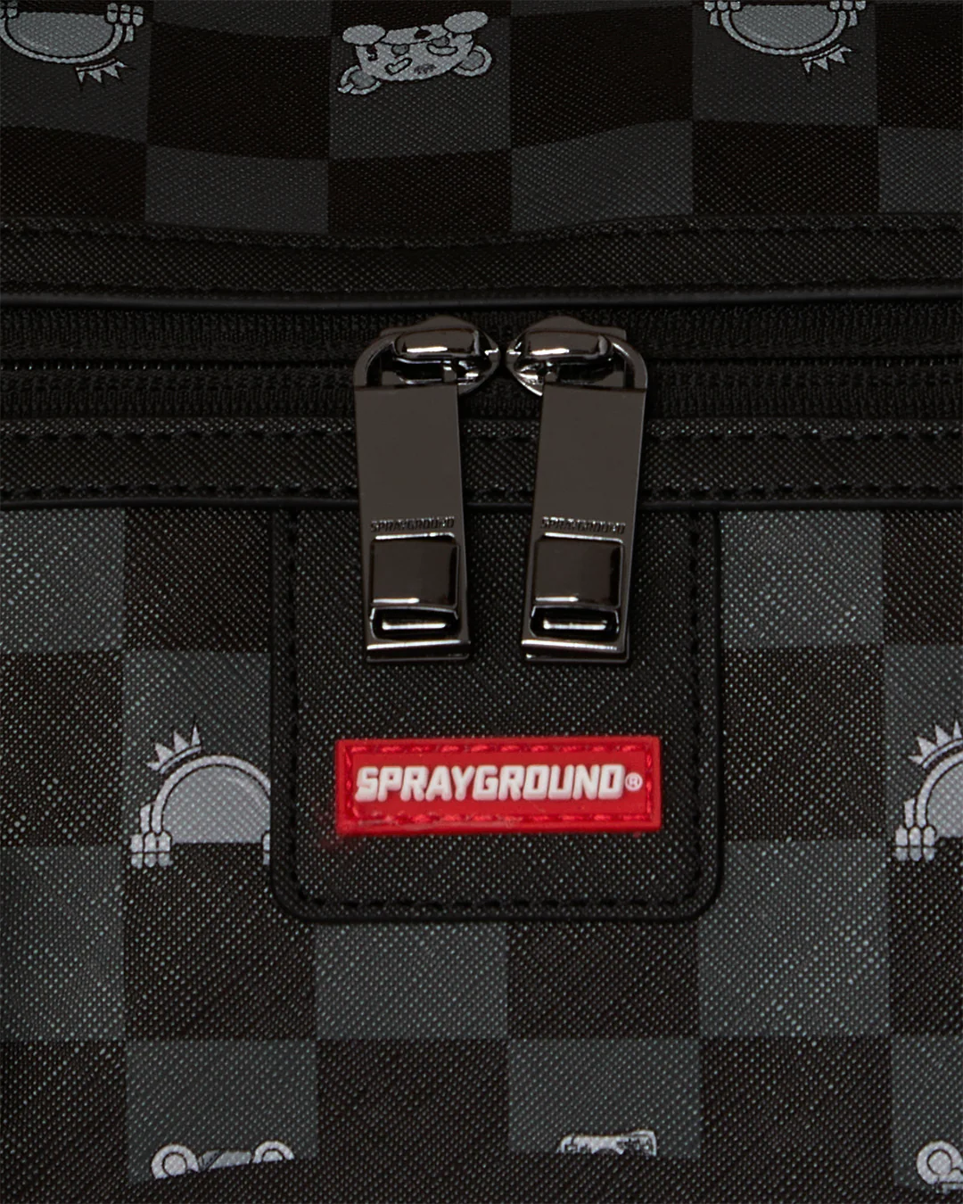 GRAY PEEKING CHARACTER CHECK DUFFEL