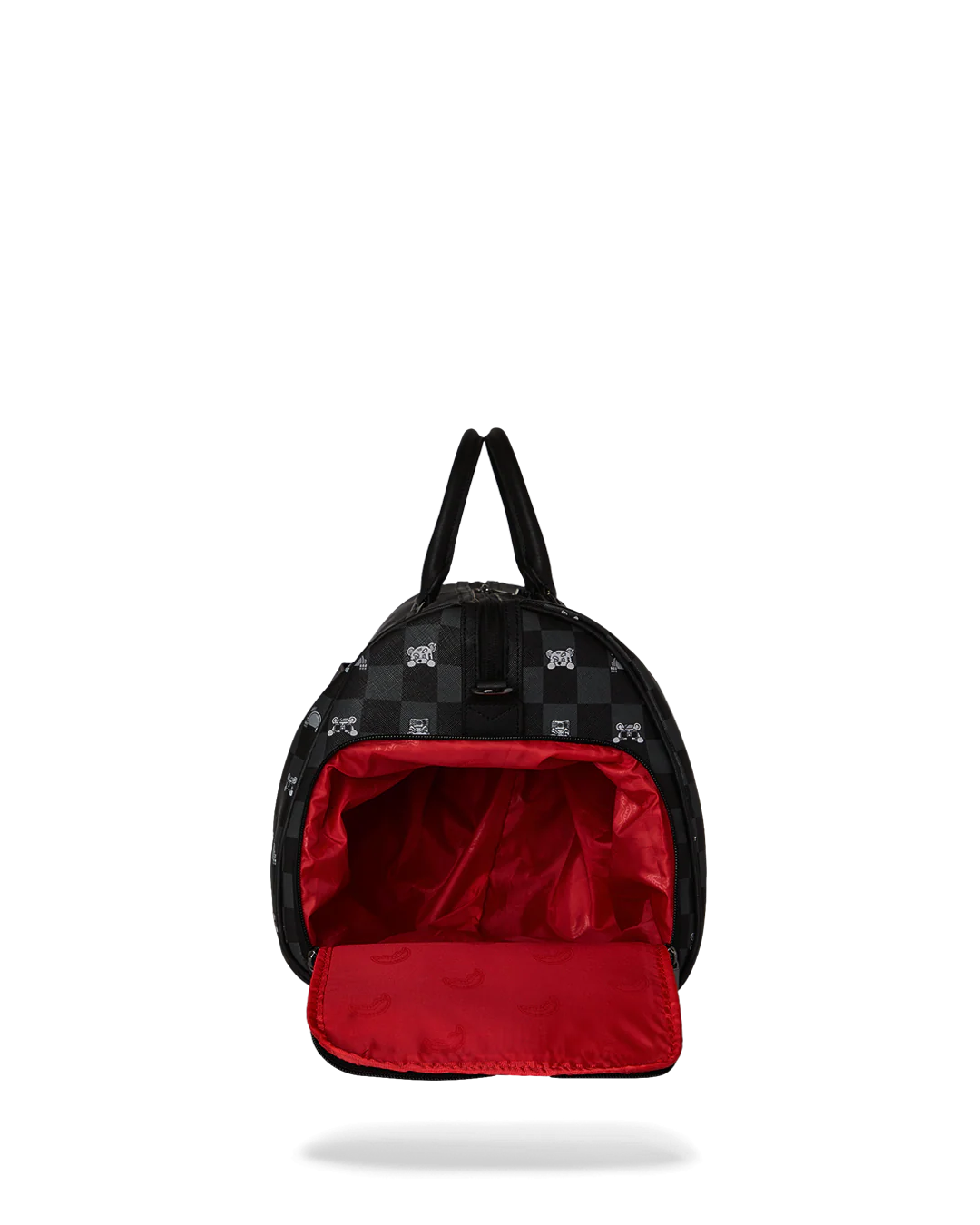 GRAY PEEKING CHARACTER CHECK DUFFEL