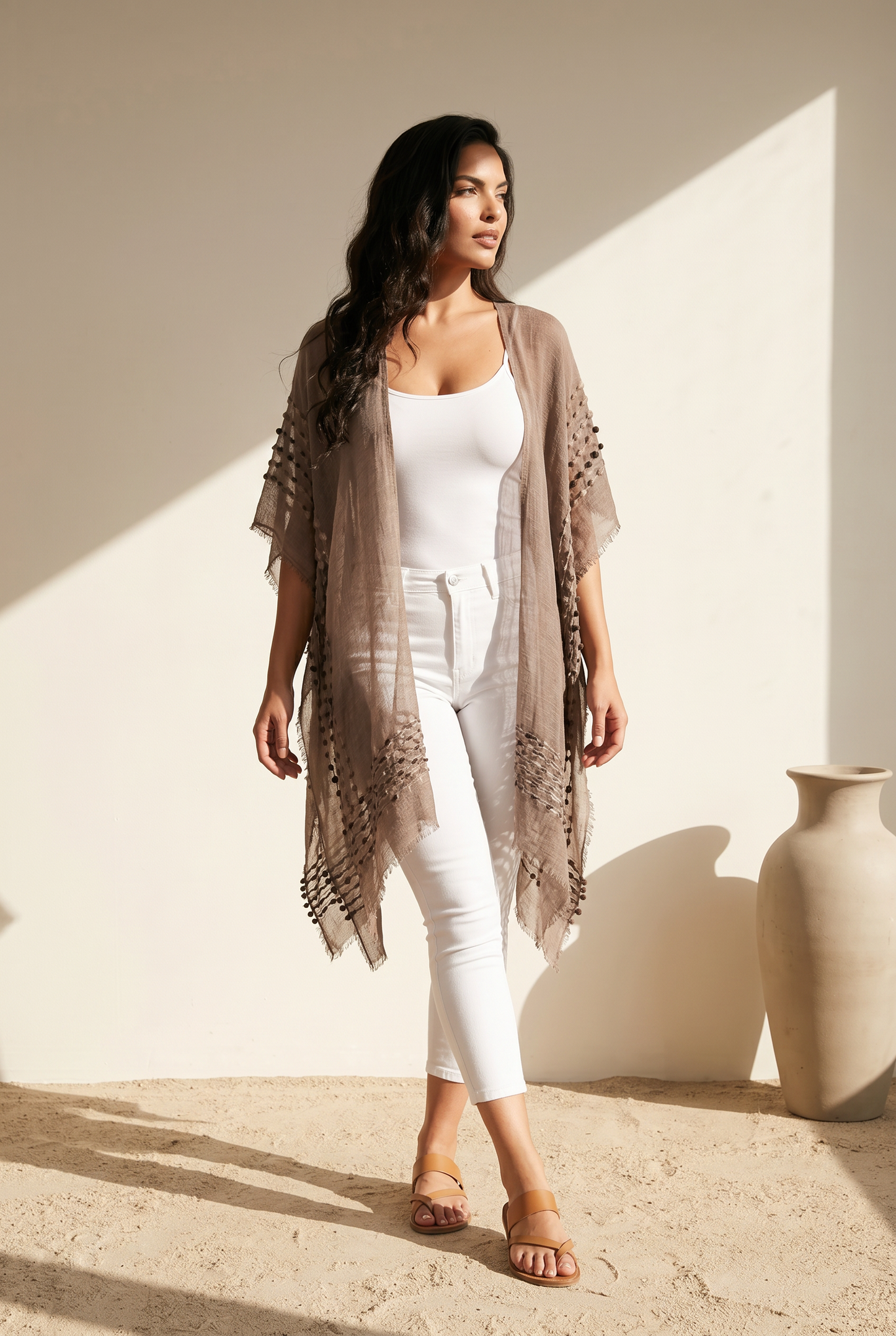 NATURAL WASH KIMONO