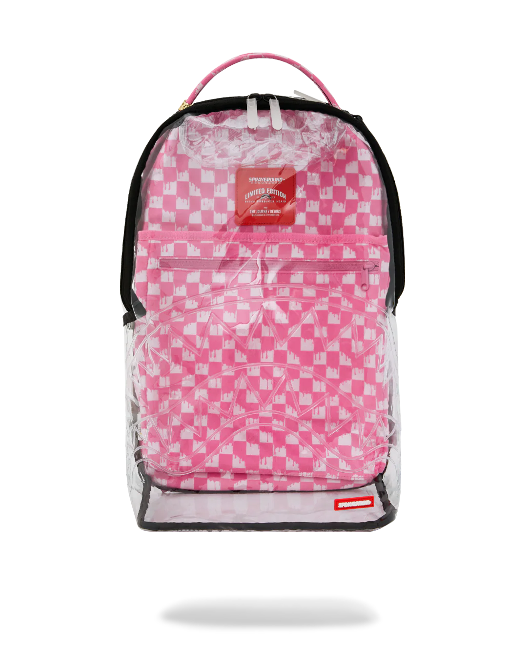 CLEAR DLX BACKPACK - CHECKED OUT (PINK DRIP)
