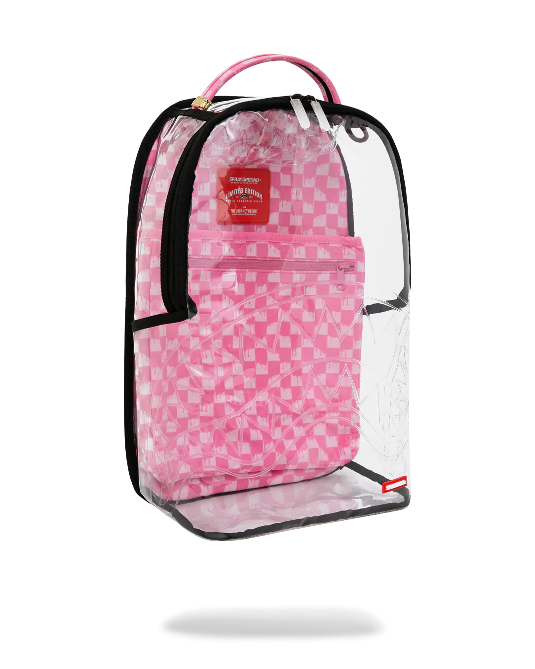 CLEAR DLX BACKPACK - CHECKED OUT (PINK DRIP)