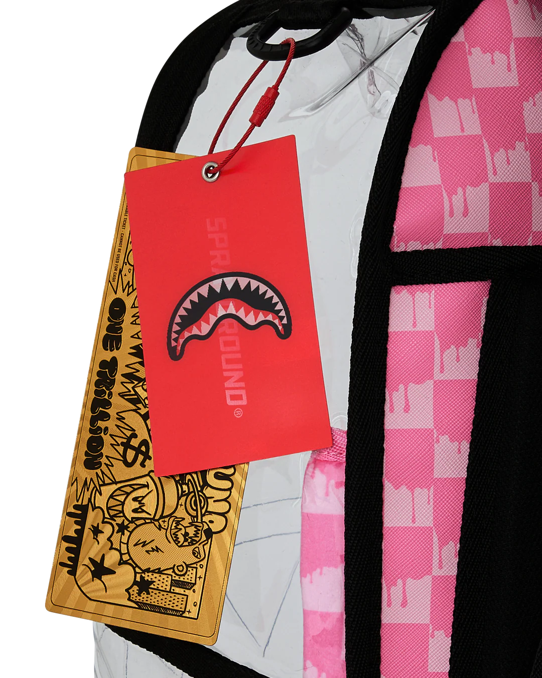 CLEAR DLX BACKPACK - CHECKED OUT (PINK DRIP)