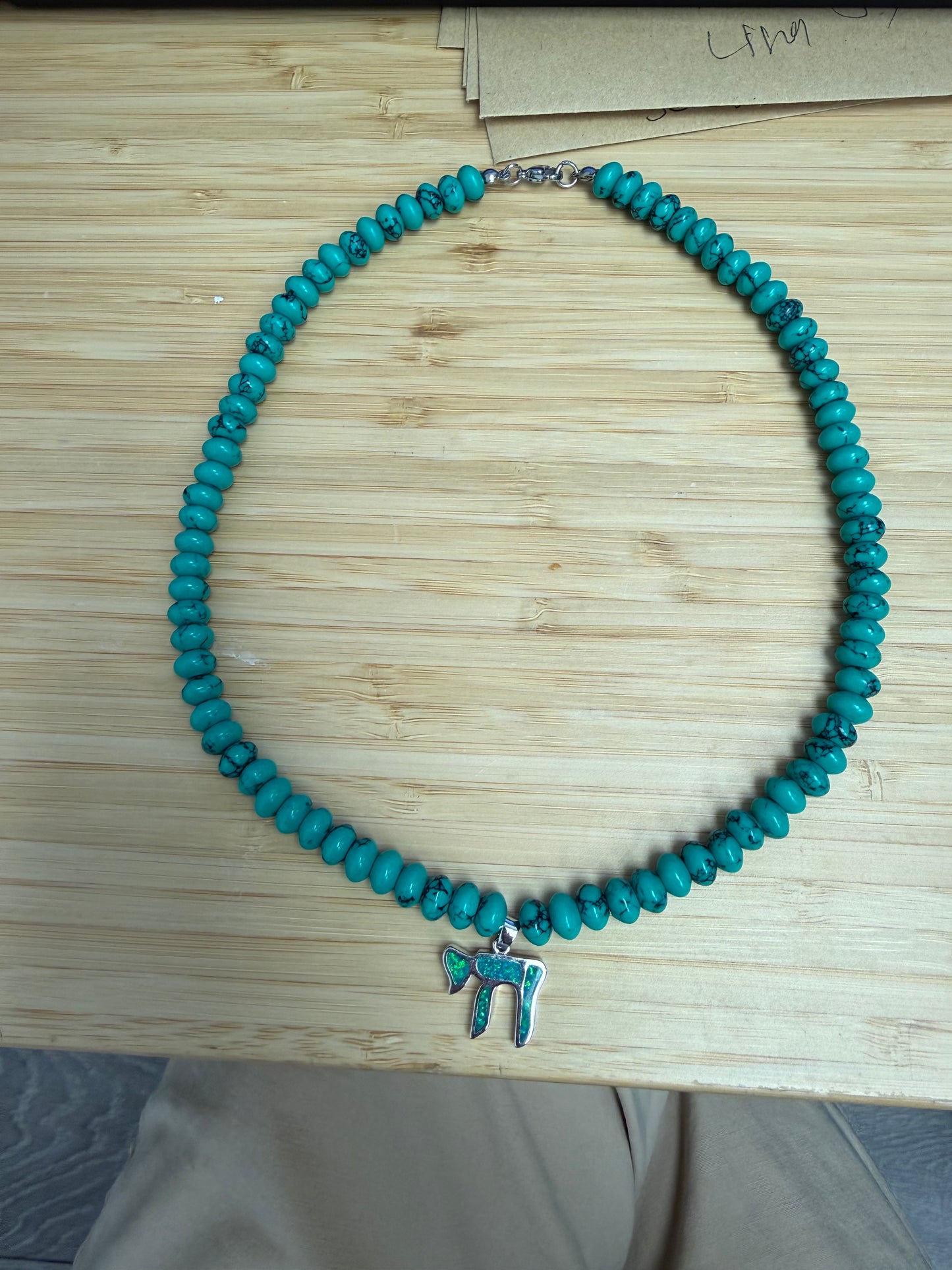 NATURAL STONE CHAI NECKLACE