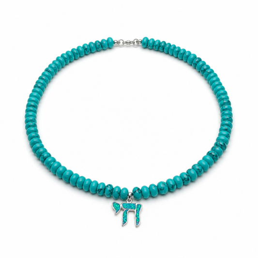 NATURAL STONE CHAI NECKLACE