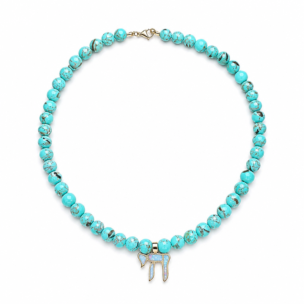 NATURAL STONE CHAI NECKLACE
