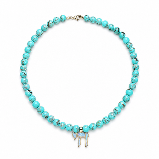 NATURAL STONE CHAI NECKLACE