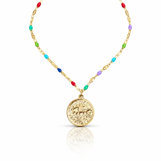 COLOR DAINTY LUCKY EYE NECKLACE