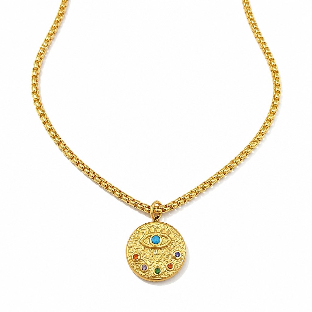 MULTI COLOR LUCKY EYE NECKLACE