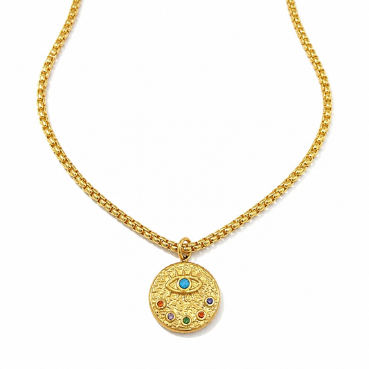 MULTI COLOR LUCKY EYE NECKLACE
