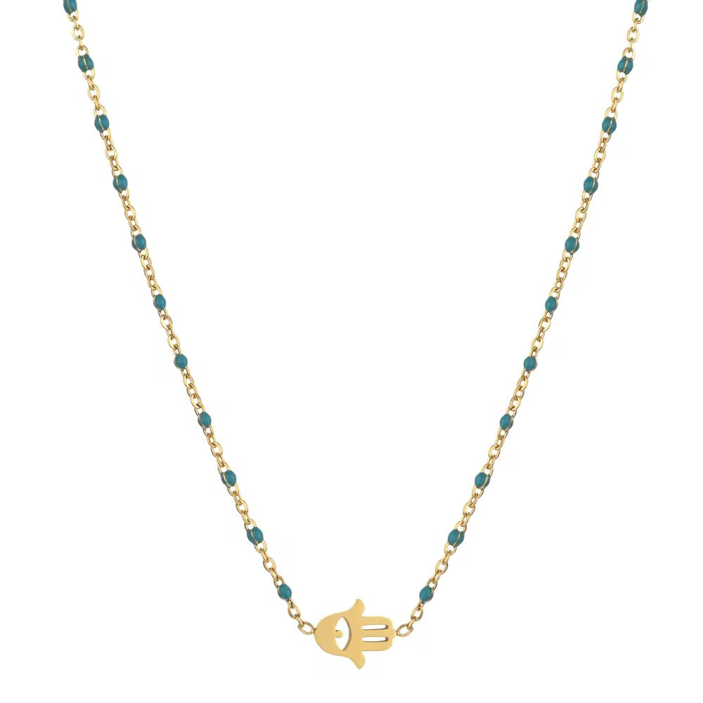 HAMSA BEADED NECKLACE