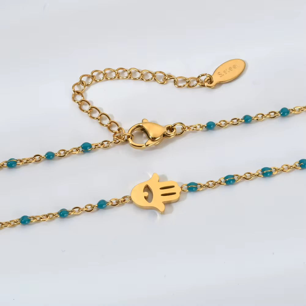 HAMSA BEADED NECKLACE