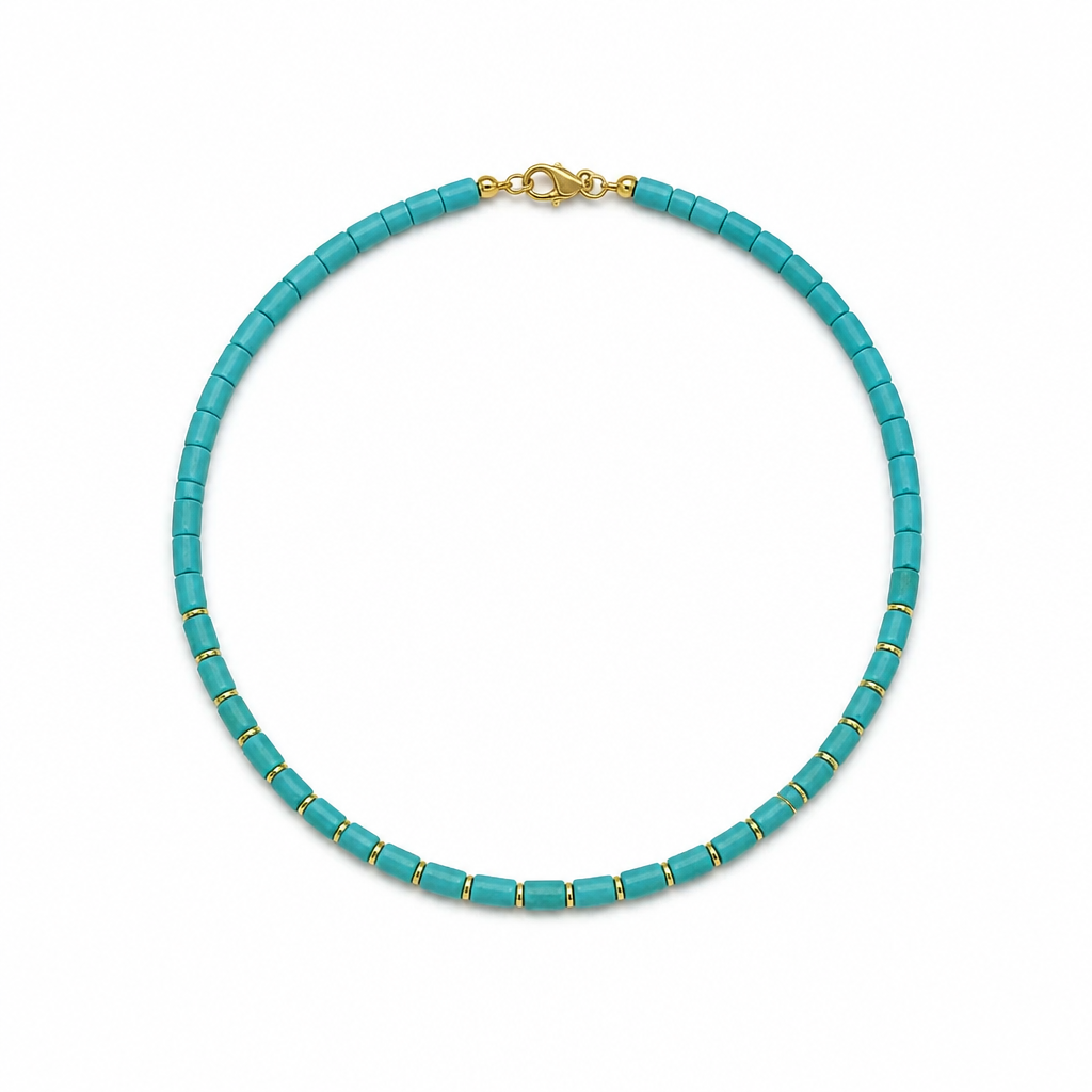 DAINTY BEADED TURQUOIS NECKLAC