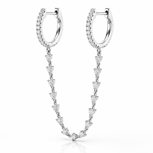 Double CZ Hoop in 925 Sterling Silver