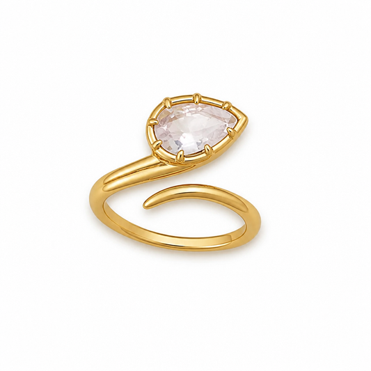 Oval Ring in 18K Gold Plated Stainless Steel