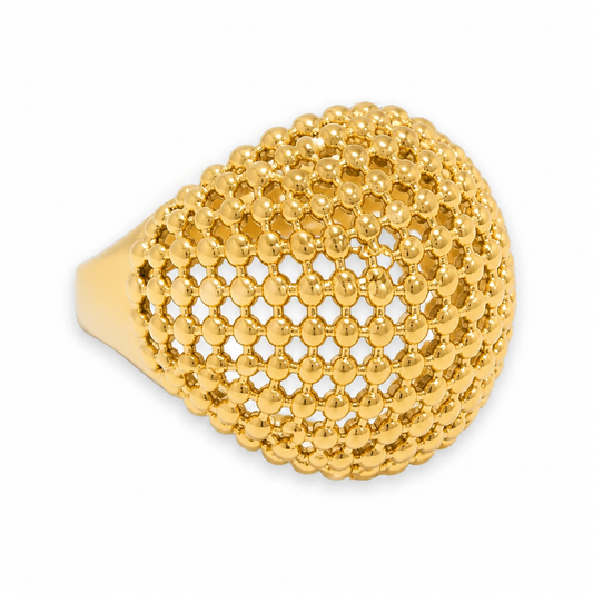 Dome Ring in 18K Gold Plated Stainless Steel