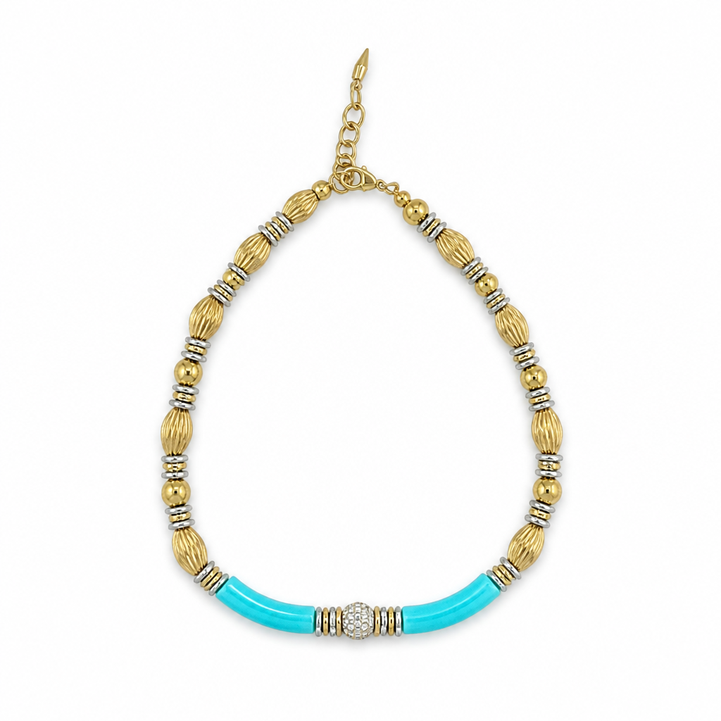 Turquoise Luxe Necklace in Stainless Steel