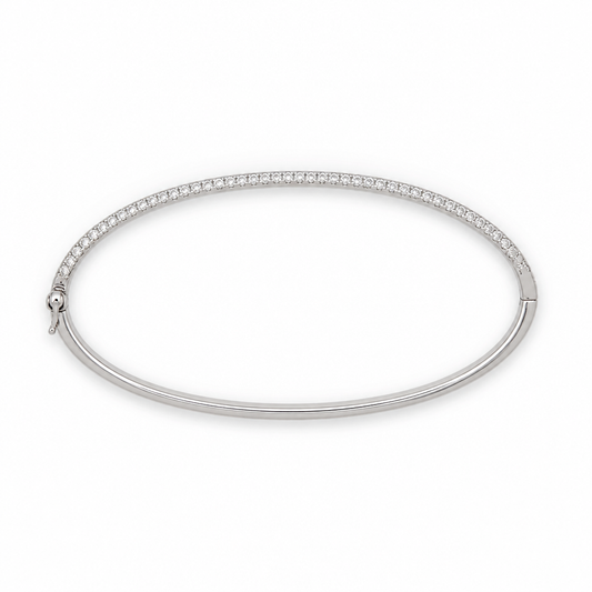 Dainty CZ Bangel in 18K Gold Plated Sterling Silver