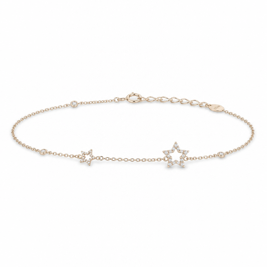 Dainty Star Bracelet in 18K Gold Plated Sterling Silver