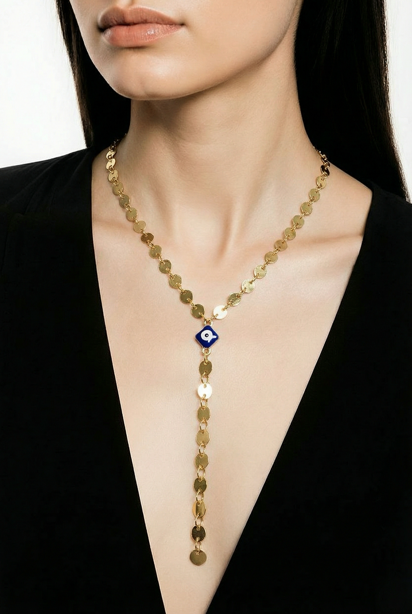 DISC EYE LONG NECKLACE