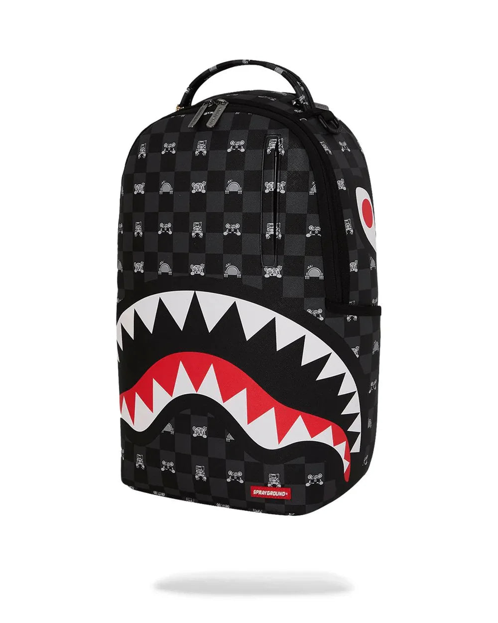 Gray Peeking Character Check Backpack