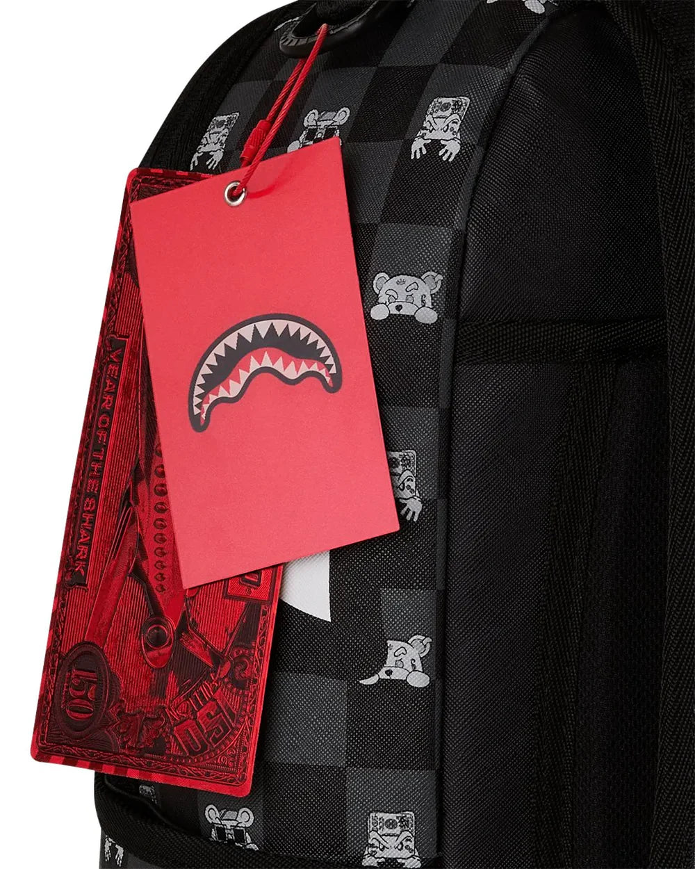 Gray Peeking Character Check Backpack
