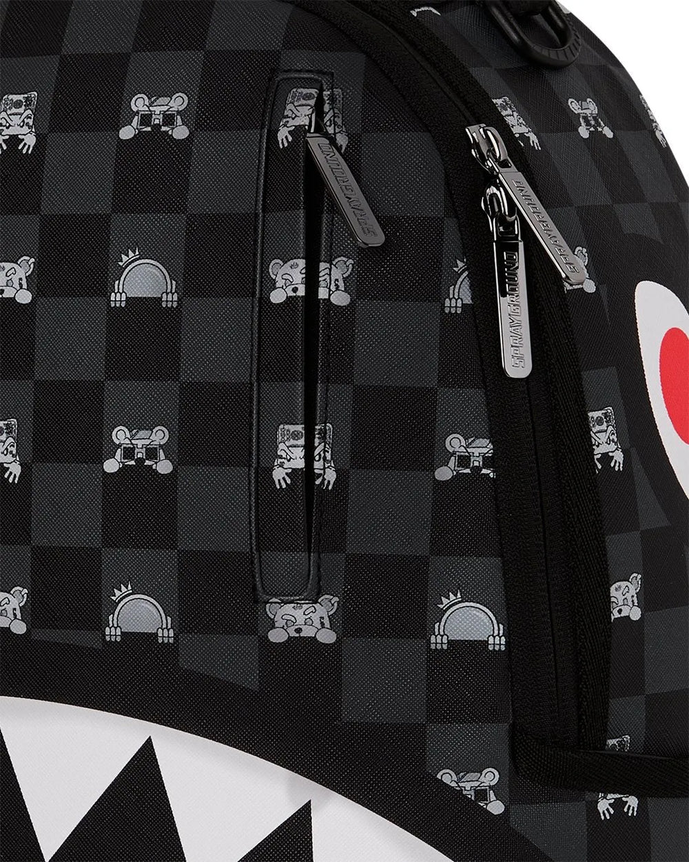 Gray Peeking Character Check Backpack