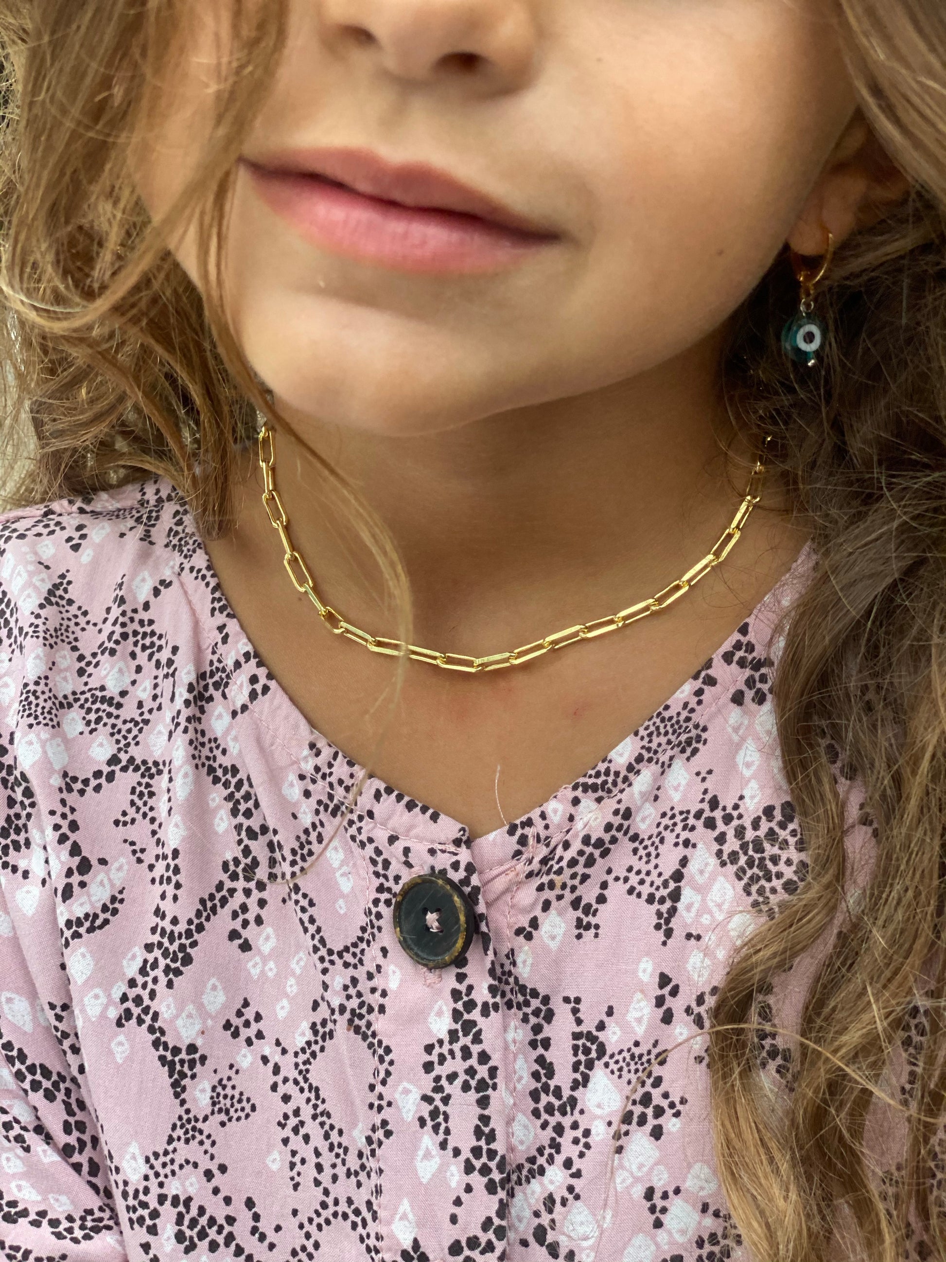KIDS-Gold filled paper clip necklace-Lenozella