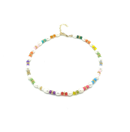 COLOR PEARL BEADED NECKLACE