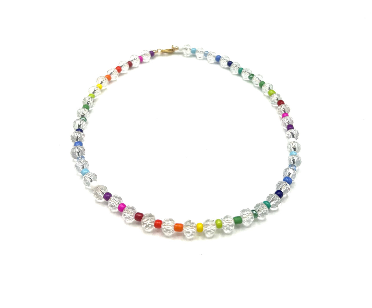 COLOR GLASS BEAD NECKLACE