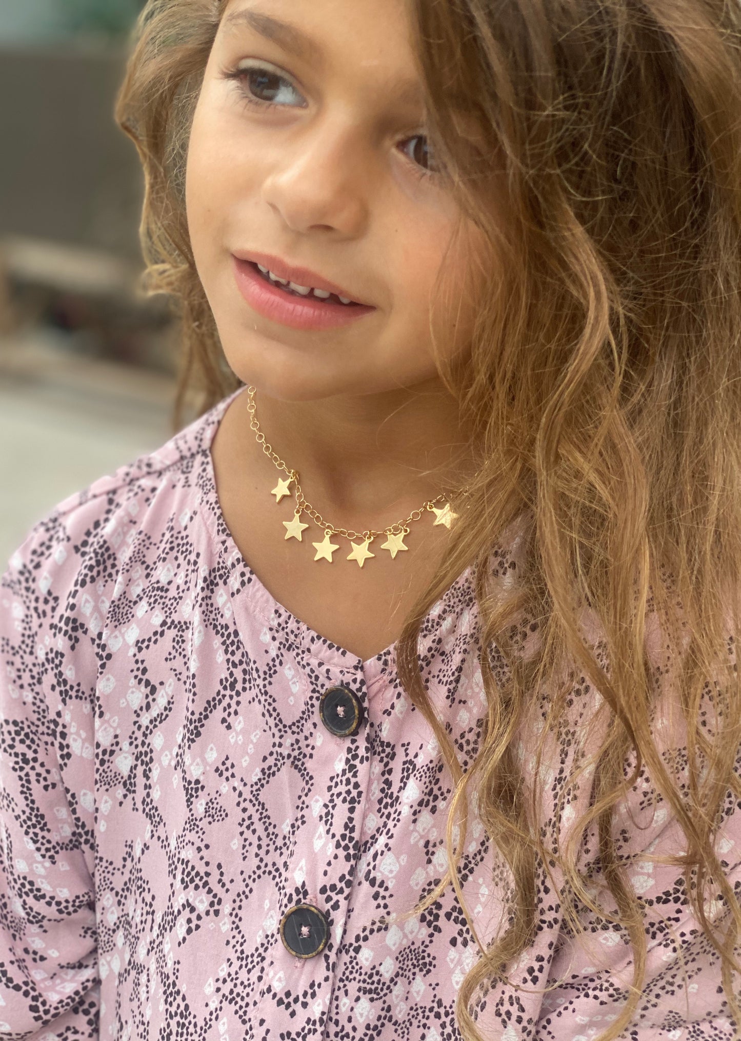 KIDS-Gold star charm necklace-Lenozella
