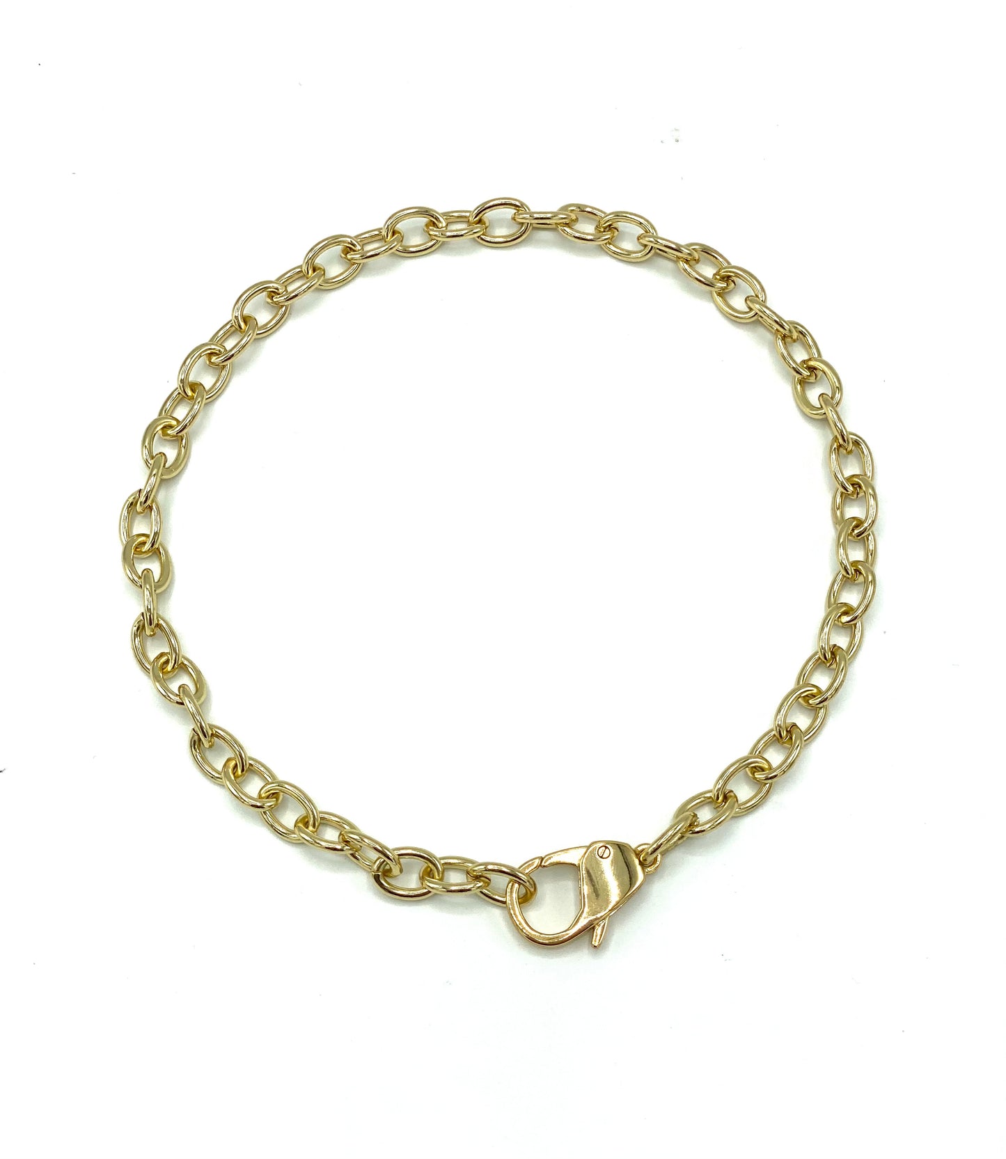 GOLD CABLE NECKLACE WITH CLASP-Lenozella