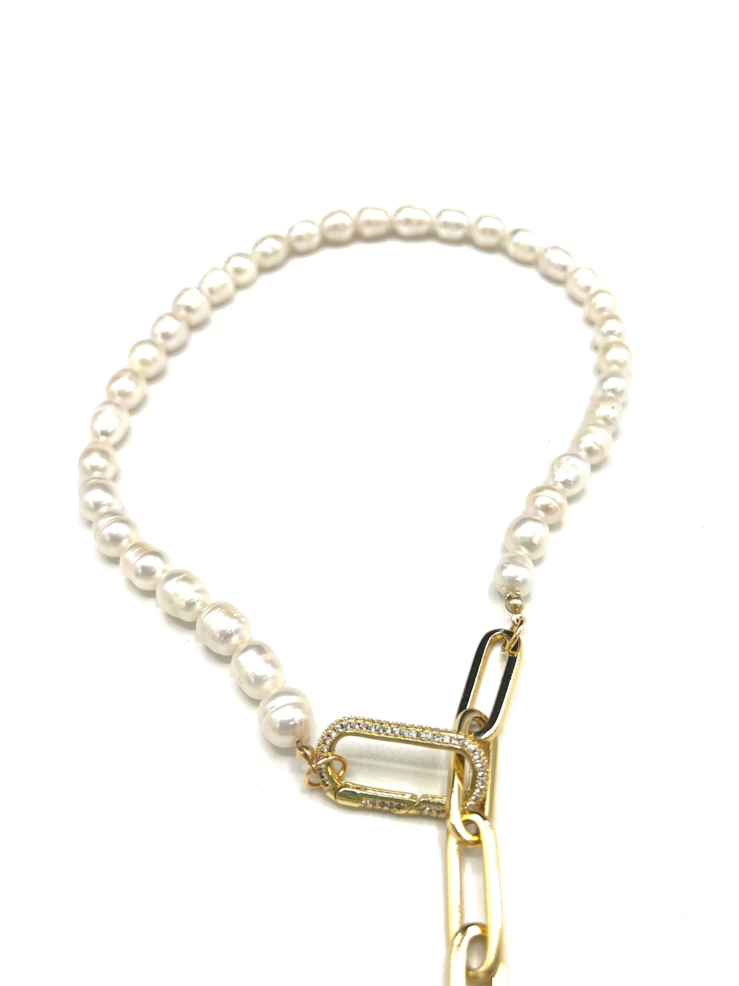 PEARL WITH LARGE LINK CHAIN