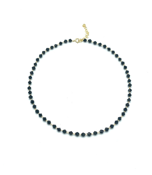 BLACK BEADED NECKLACE