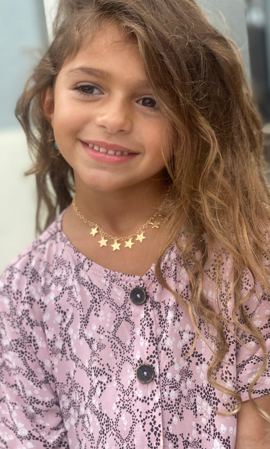KIDS-Gold star charm necklace-Lenozella
