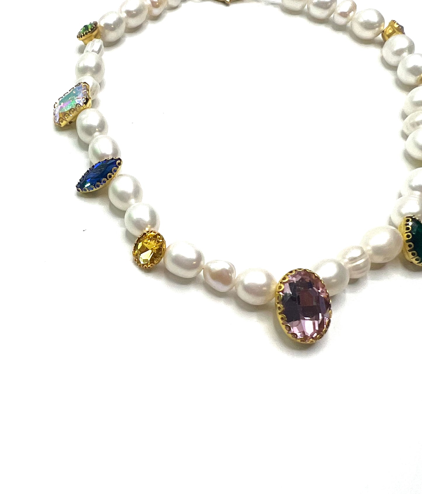 PEARL COLOR STONE NECKLACE